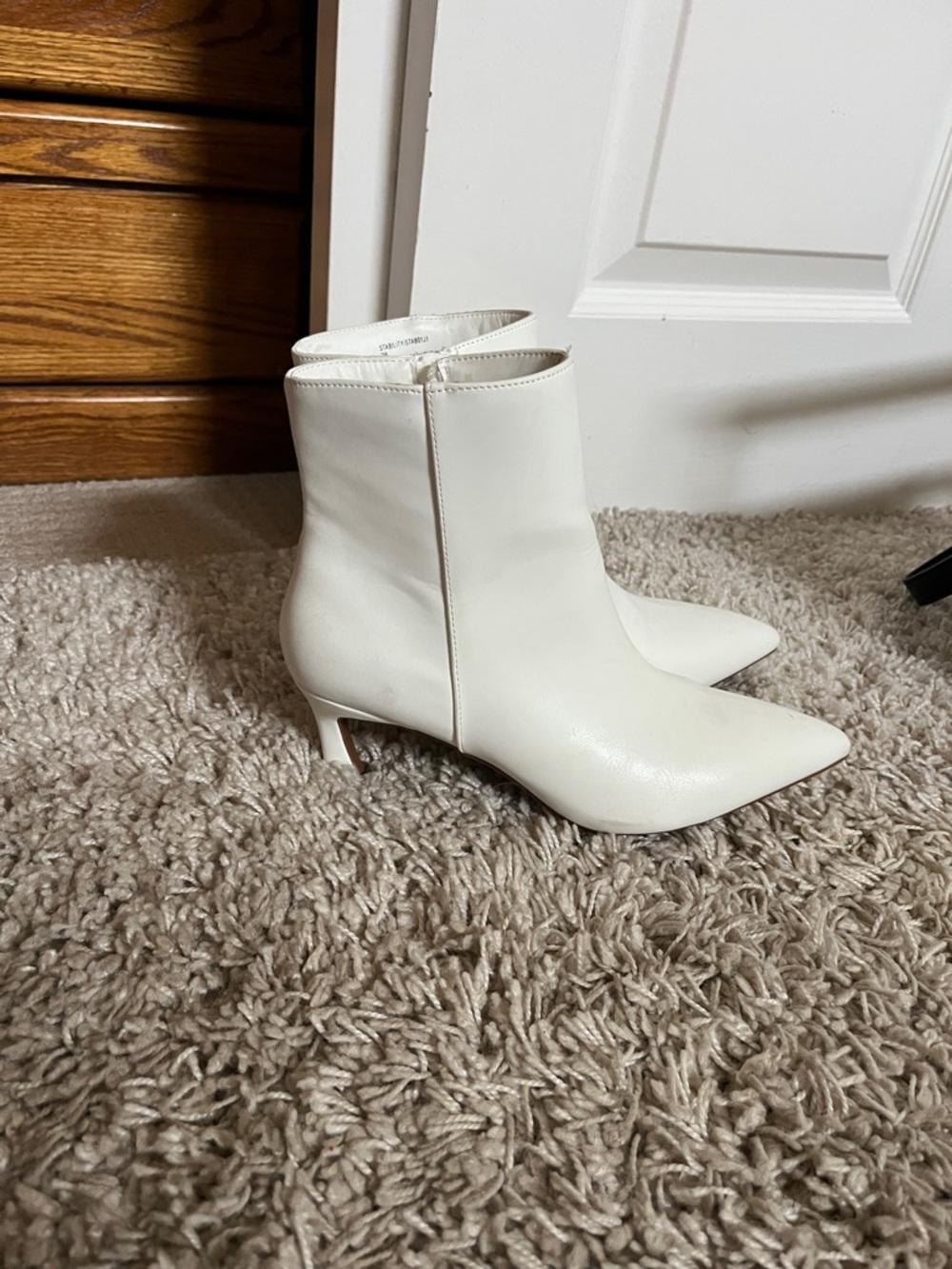 Madden Girl White Pointed-Toe Ankle Booties